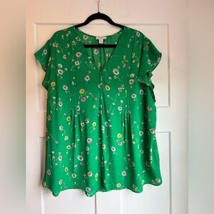 Carolina Belle Green Floral Blouse